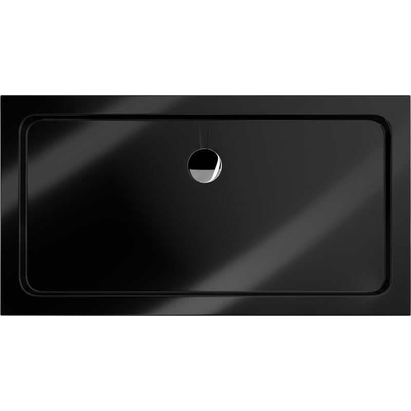 Mexen Flat receveur de douche rectangulaire slim 130 x 70 cm, noir, siphon chromé - 40707013
