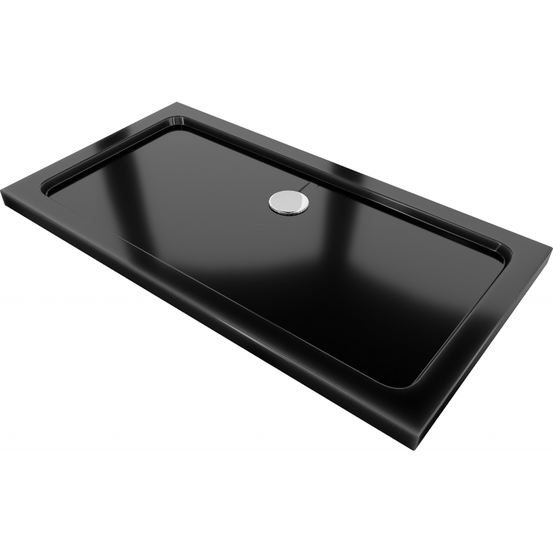Mexen Flat receveur rectangulaire slim 130 x 70 cm, noir, siphon chromé - 40707013