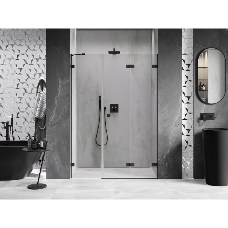 Mexen Lunar-F porte de douche pliante droite 110 cm, transparent, noir - 836S-110-050-70-00-P