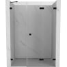 Mexen Lunar-F porte de douche pliantes droite 130 cm, transparentes, noires - 836S-130-050-70-00-P