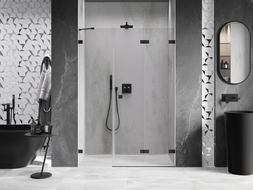 Mexen Lunar-F porte de douche pliantes à droite 135 cm, transparentes, noires - 836S-135-050-70-00-P