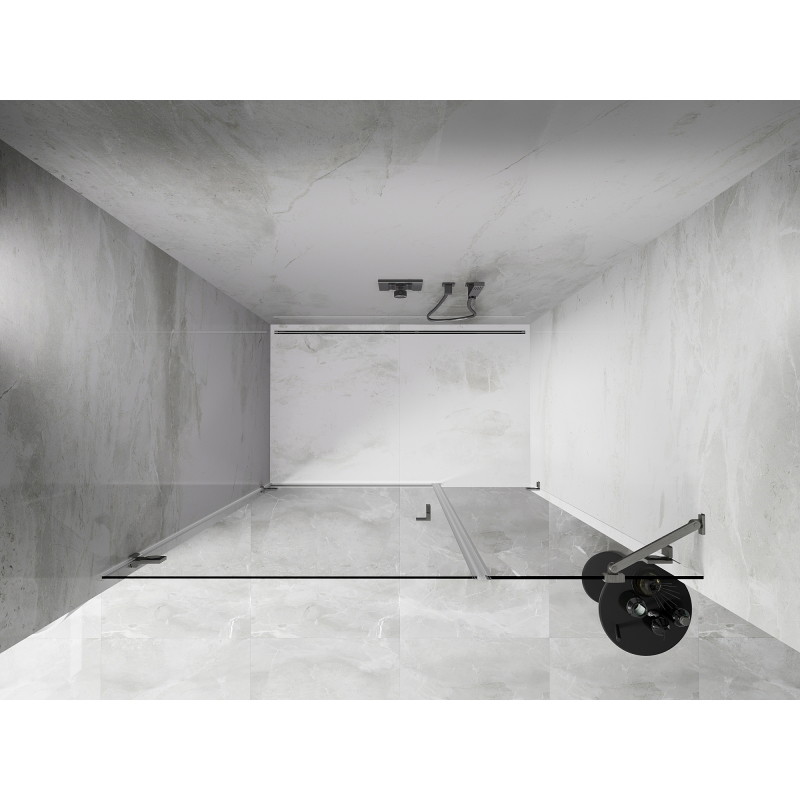 Mexen Lunar-B porte de douche pivotante gauche 110 cm, transparent, nickel brossé - 832S-110-050-97-00-L