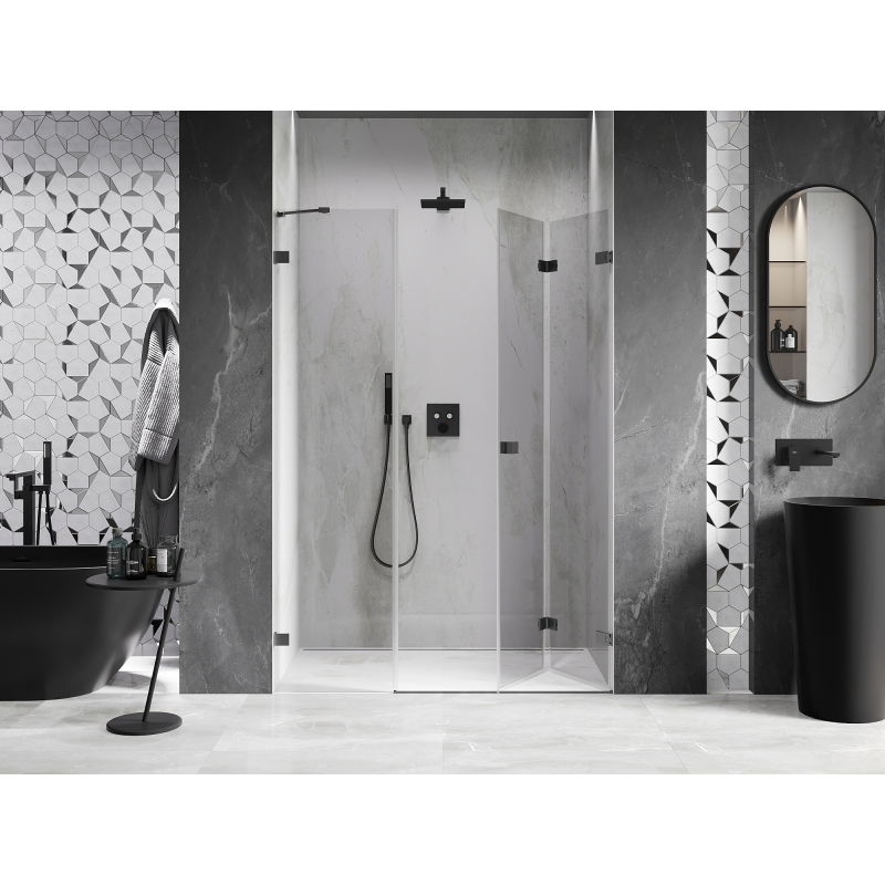 Mexen Lunar-F porte de douche pliantes à droite 150 cm, transparent, gun metal - 836S-150-050-95-00-P