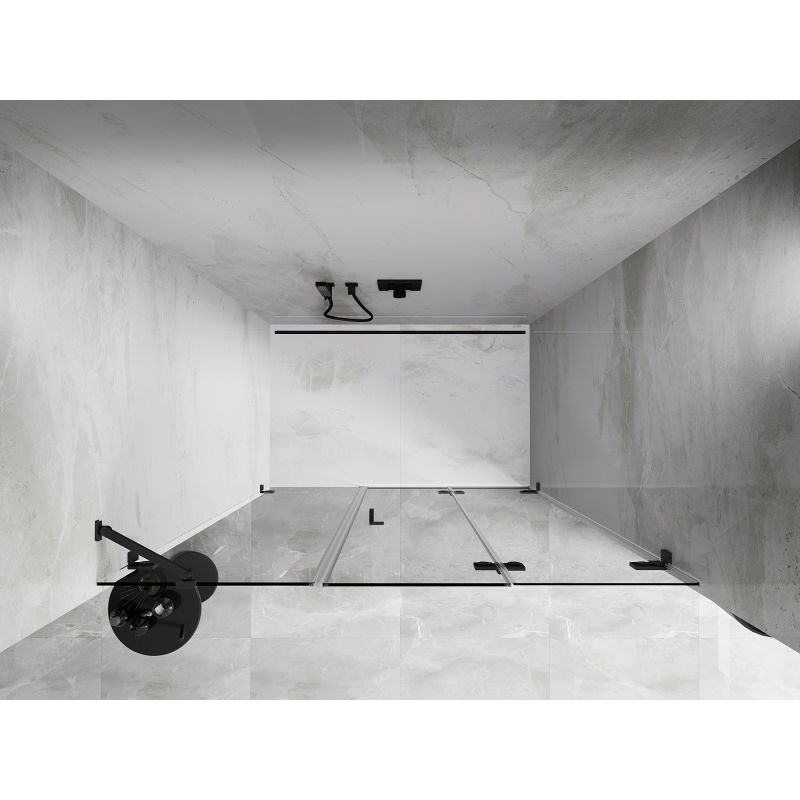 Mexen Lunar-F porte de douche pliantes à droite 150 cm, transparent, gun metal - 836S-150-050-95-00-P