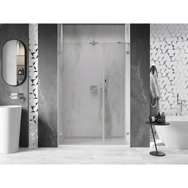 Mexen Lunar-B porte de douche pivotante gauche 125 cm, transparent, nickel brossé - 832S-125-050-97-00-L