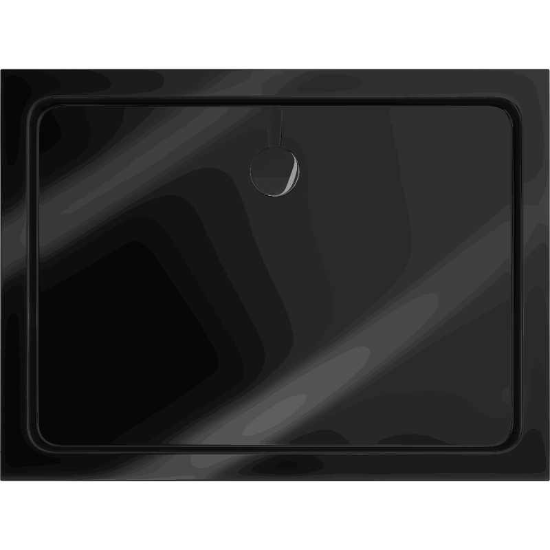 Mexen Flat receveur rectangulaire slim 80 x 70 cm, noir, siphon noir - 40707080B
