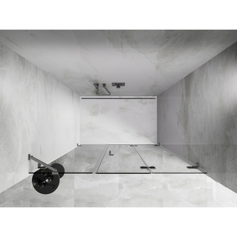 Mexen Lunar-F porte de douche pliante droite 110 cm, transparent, nickel brossé - 836S-110-050-97-00-P