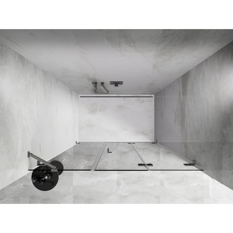 Mexen Lunar-F porte de douche pliante droite 125 cm, transparent, nickel brossé - 836S-125-050-97-00-P