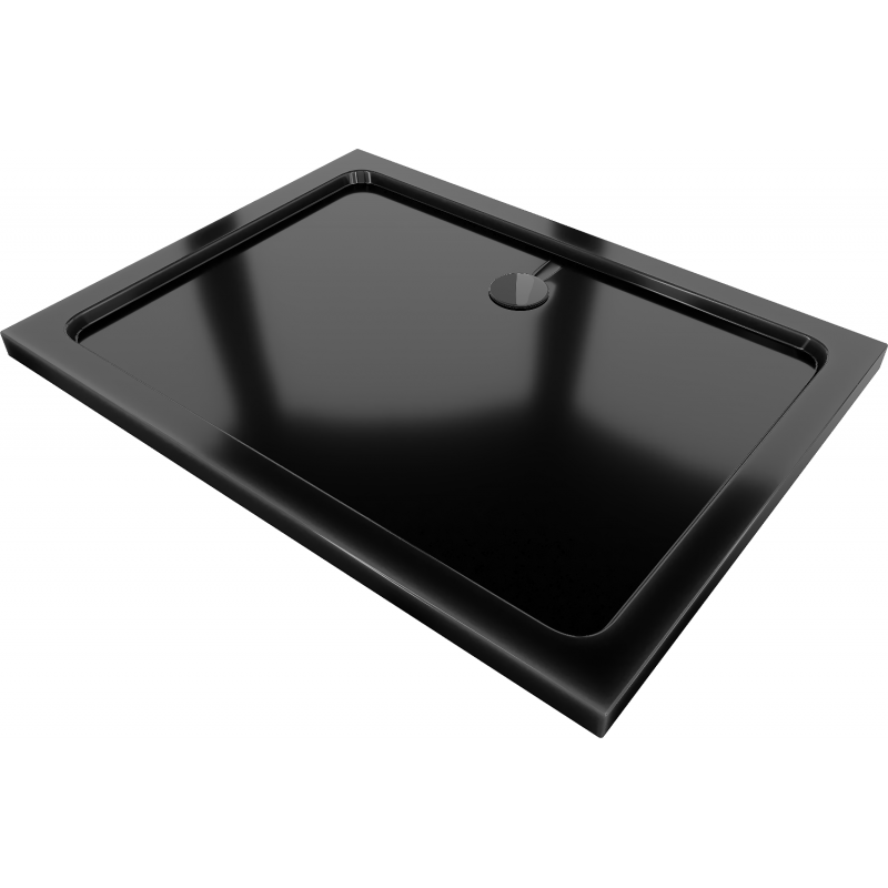 Mexen Flat receveur de douche rectangulaire slim 100 x 70 cm, Noir, siphon Noir - 40707010B
