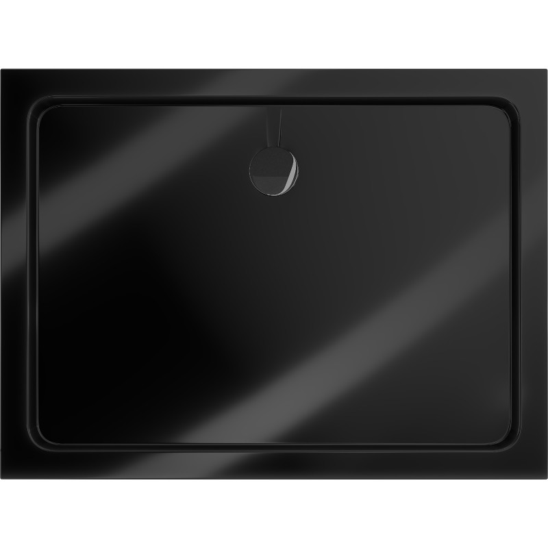 Mexen Flat receveur de douche rectangulaire slim 110 x 70 cm, noir, siphon noir - 40707011B