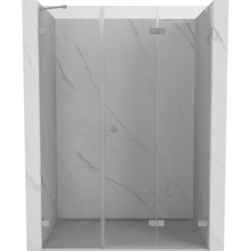 Mexen Lunar-F porte de douche pliantes droite 135 cm, transparent, nickel brossé - 836S-135-050-97-00-P