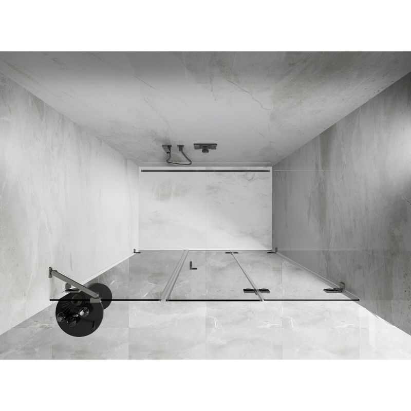 Mexen Lunar-F portes de douche pliantes droites 150 cm, transparentes, nickel brossé - 836S-150-050-97-00-P