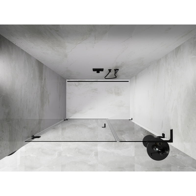 Mexen Lunar-B L porte de douche pivotante gauche 110 cm, transparent, noir - 832SL-110-050-70-00-L