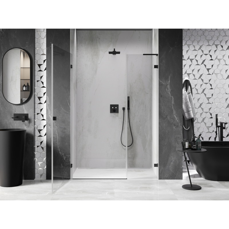 Mexen Lunar-B L porte de douche pivotante gauche 115 cm, transparent, noir - 832SL-115-050-70-00-L