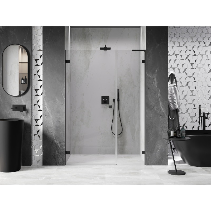 Mexen Lunar-B L porte de douche pivotante gauche 115 cm, transparent, noir - 832SL-115-050-70-00-L