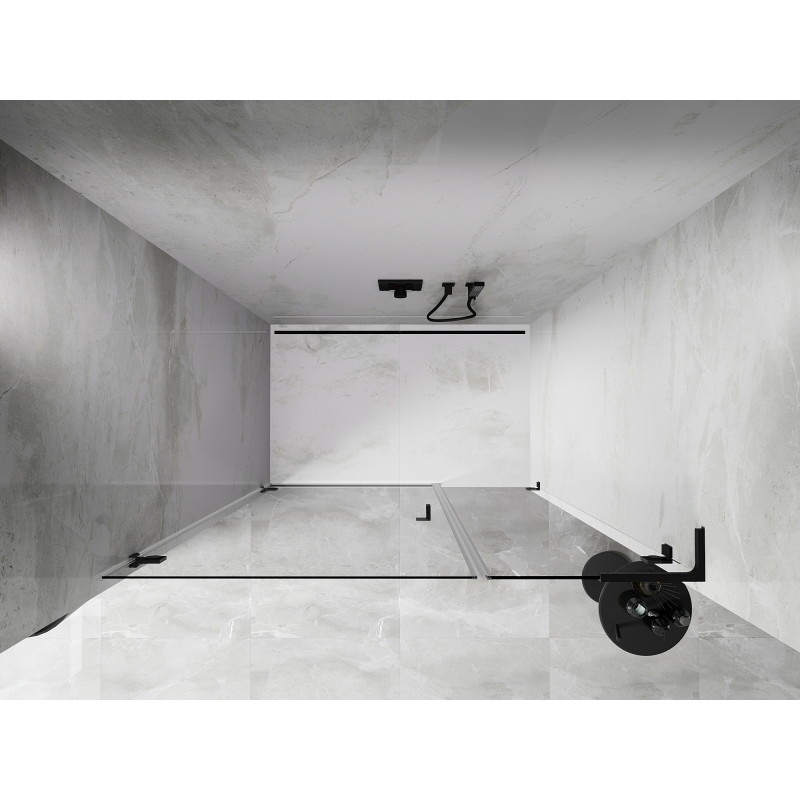 Mexen Lunar-B L porte de douche pivotante gauche 115 cm, transparent, noir - 832SL-115-050-70-00-L