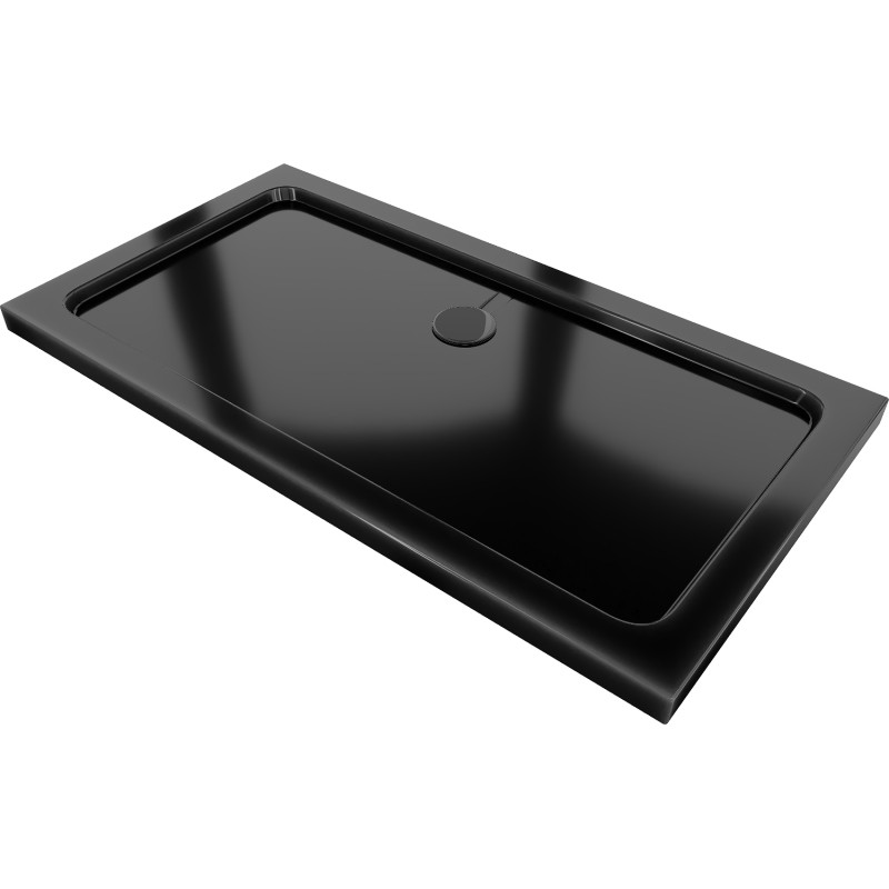 Mexen Flat receveur rectangulaire slim 130 x 70 cm, noir, siphon noir - 40707013B