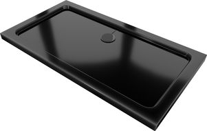 Mexen Flat receveur rectangulaire slim 130 x 70 cm, noir, siphon noir - 40707013B