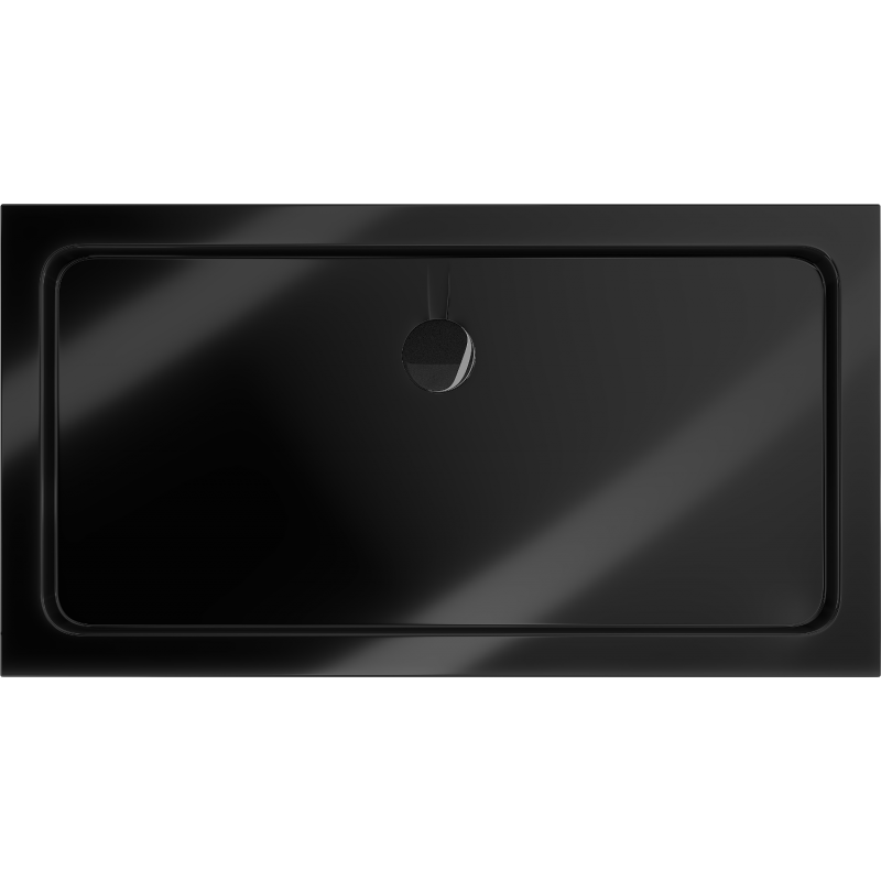 Mexen Flat receveur de douche rectangulaire slim 130 x 70 cm, noir, siphon noir - 40707013B