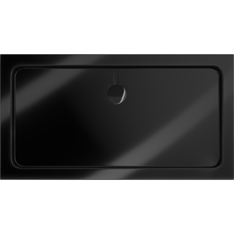 Mexen Flat receveur rectangulaire slim 130 x 70 cm, noir, siphon noir - 40707013B