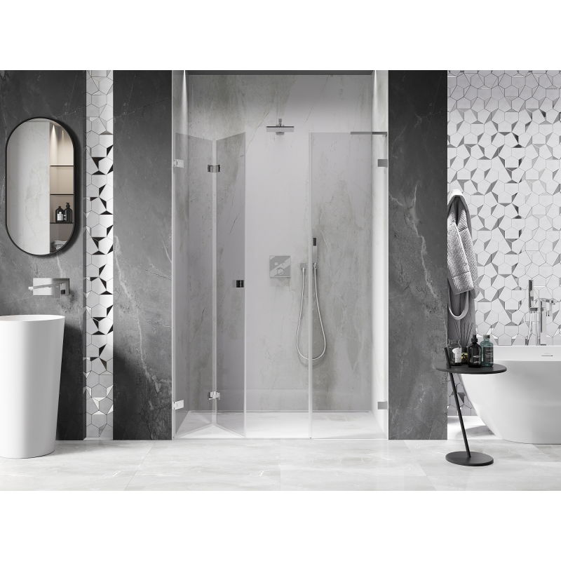 Mexen Lunar-F L porte de douche pliante gauche 125 cm, transparent, chrome - 836SL-125-050-01-00-L
