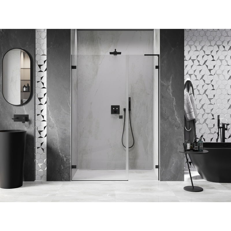 Mexen Lunar-B L porte de douche pivotante gauche 125 cm, transparent, noir - 832SL-125-050-70-00-L
