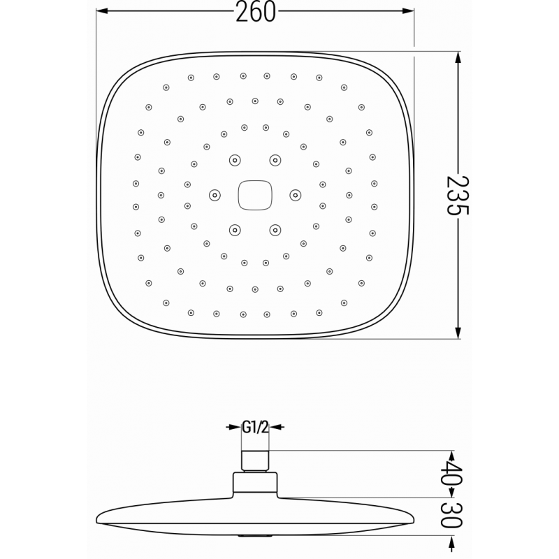 Mexen D-33 pommeau de douche 23x23 cm, chrom - 79733-00