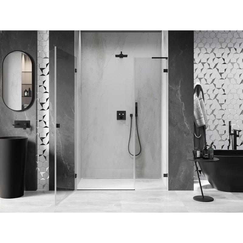 Mexen Lunar-B L porte de douche pivotante gauche 150 cm, transparent, noir - 832SL-150-050-70-00-L