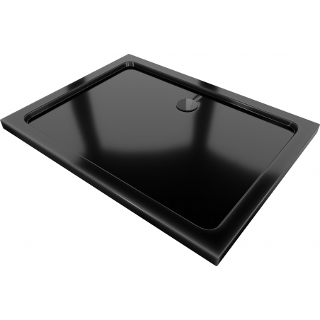 Mexen Flat receveur de douche rectangulaire slim 90 x 80 cm, noir, bonde noire - 40708090B