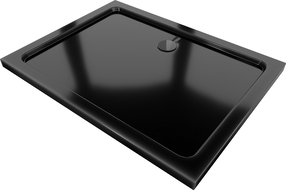Mexen Flat receveur de douche rectangulaire slim 90 x 80 cm, noir, bonde noire - 40708090B