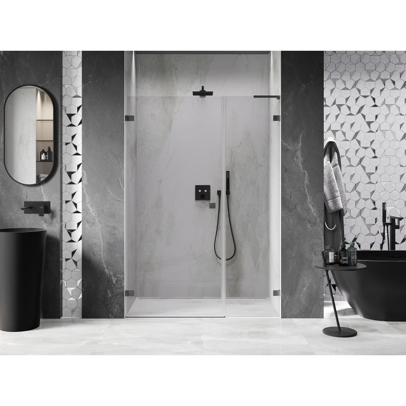 Mexen Lunar-B L porte de douche pivotante gauche 110 cm, transparent, métal canon - 832SL-110-050-95-00-L