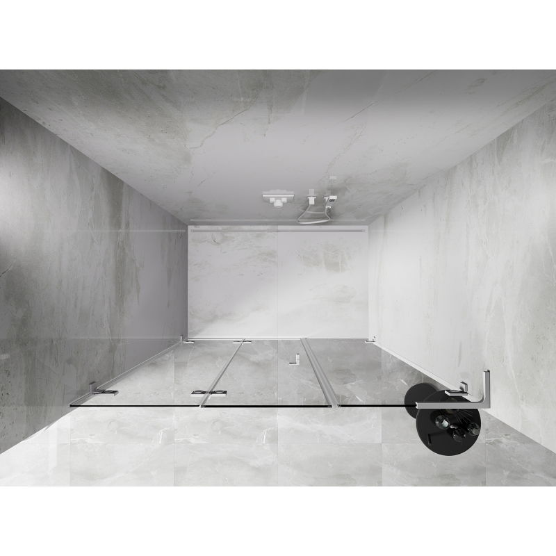 Mexen Lunar-F L porte de douche pliantes à gauche 115 cm, transparent, blanc - 836SL-115-050-20-00-L