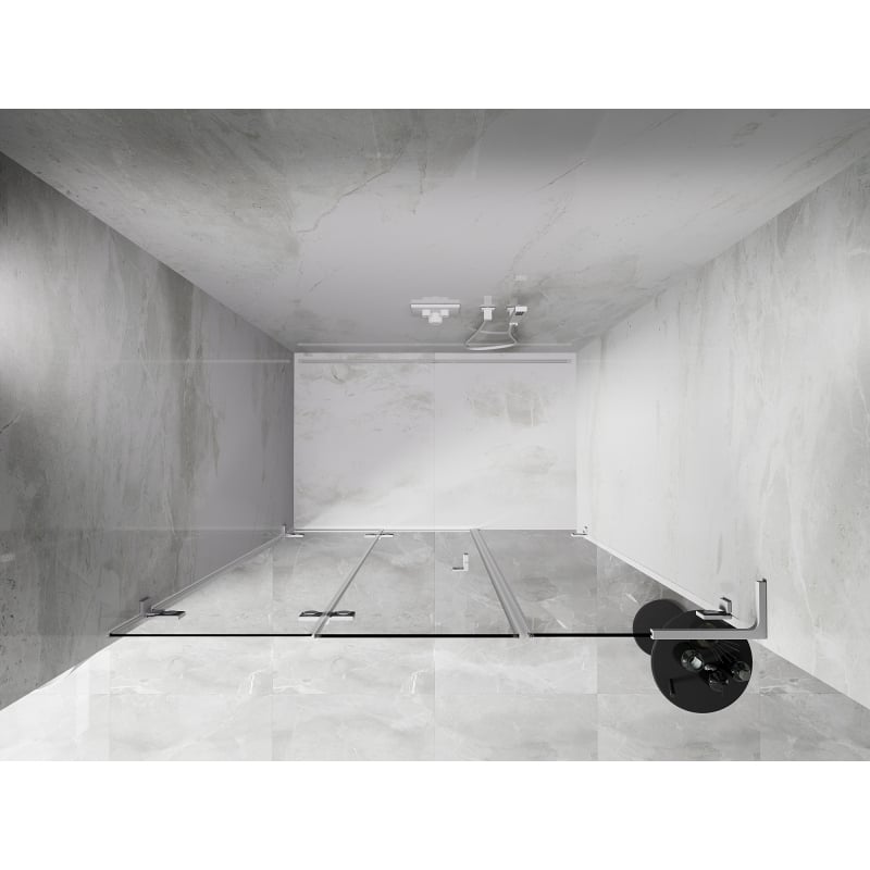 Mexen Lunar-F L porte de douche pliante gauche 125 cm, transparent, blanc - 836SL-125-050-20-00-L