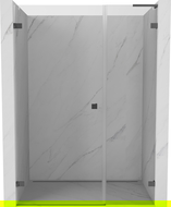 Mexen Lunar-B L porte de douche pivotante gauche 125 cm, transparent, canon de fusil - 832SL-125-050-95-00-L