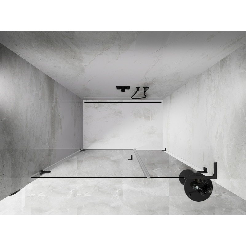 Mexen Lunar-B L porte de douche pivotante gauche 140 cm, transparent, gun metal - 832SL-140-050-95-00-L