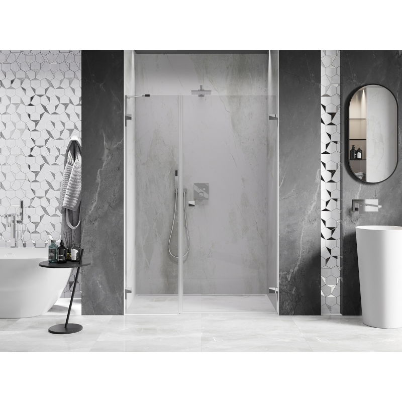 Mexen Lunar-B portes de douche pivotantes droite 140 cm, transparent, chrome - 832S-140-050-01-00-P