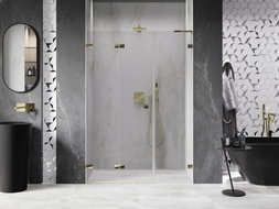 Mexen Lunar-F L porte de douche pliante gauche 115 cm, transparent, doré - 836SL-115-050-50-00-L