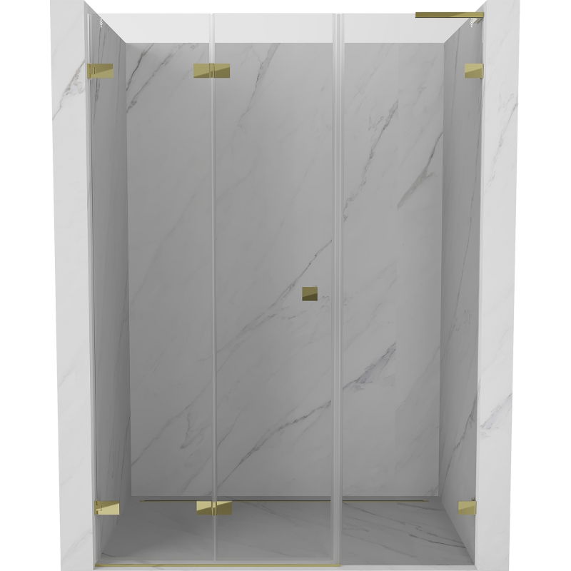 Mexen Lunar-F L porte de douche pliante gauche 125 cm, transparent, doré - 836SL-125-050-50-00-L