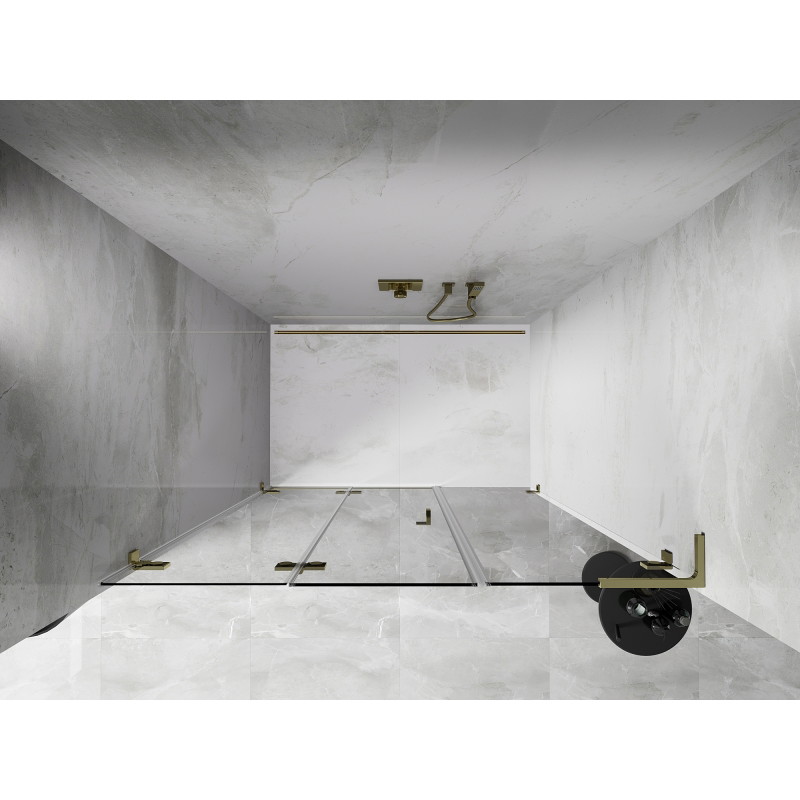 Mexen Lunar-F L porte de douche pliante gauche 135 cm, transparent, doré - 836SL-135-050-50-00-L