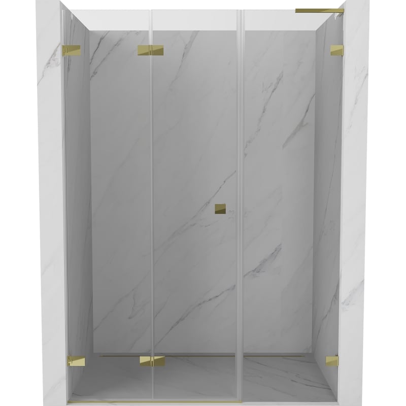 Mexen Lunar-F L porte de douche pliante gauche 140 cm, transparent, dorée - 836SL-140-050-50-00-L