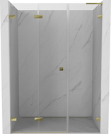 Mexen Lunar-F L porte de douche pliante gauche 140 cm, transparent, dorée - 836SL-140-050-50-00-L