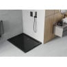 Bac à douche rectangulaire Mexen Flat slim 130 x 80 cm, noir, siphon noir - 40708013B