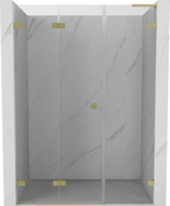 Mexen Lunar-F L porte de douche pliable gauche 120 cm, transparent, or brossé - 836SL-120-050-55-00-L