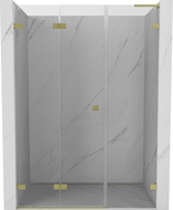Mexen Lunar-F L porte de douche pliante gauche 130 cm, transparent, or brossé - 836SL-130-050-55-00-L