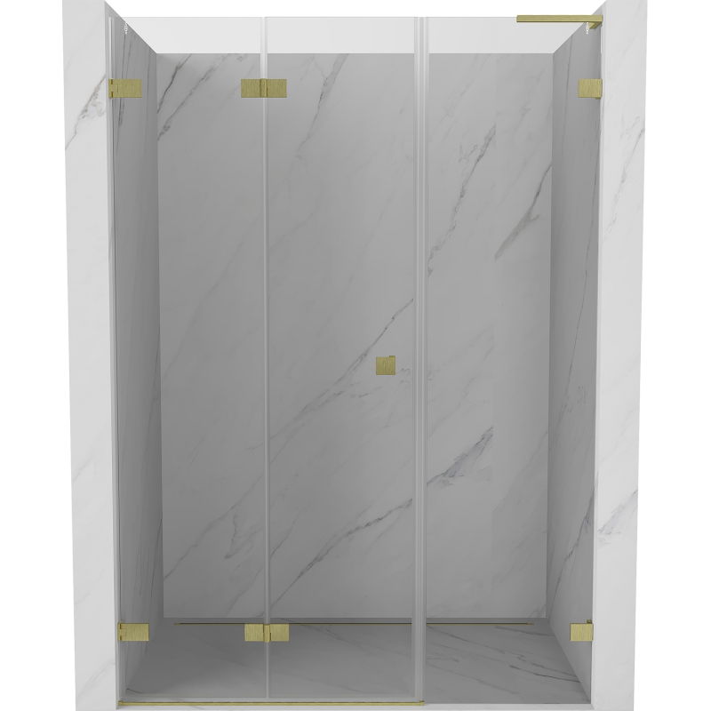Mexen Lunar-F L porte de douche pliante gauche 140 cm, transparent, doré brossé - 836SL-140-050-55-00-L