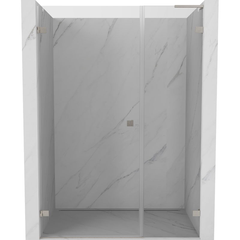 Mexen Lunar-B L porte de douche pivotante gauche 135 cm, transparent, nickel brossé - 832SL-135-050-97-00-L