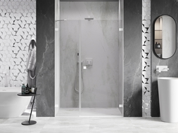 Mexen Lunar-B porte de douche pivotante droite 110 cm, transparent, blanc - 832S-110-050-20-00-P