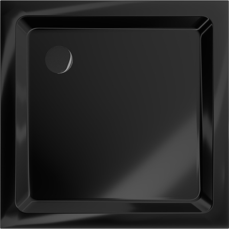 Mexen Flat receveur carré slim 100 x 100 cm, noir, siphon noir - 40701010B