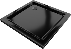 Mexen Flat receveur de douche carré slim 100 x 100 cm, Noir, siphon Noir - 40701010B