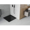 Mexen Flat receveur carré slim 100 x 100 cm, noir, siphon noir - 40701010B